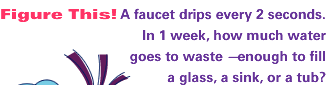 A faucet drips every 2 seconds. In 1 week, how much water goes to waste - enough to fill a glass, a sink, or a tub?